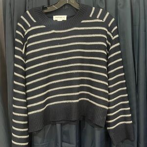 For The Republic Black and Cream Striped Sweater